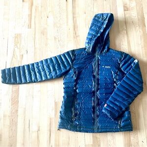 Columbia Blue Puffer Jacket with Hood